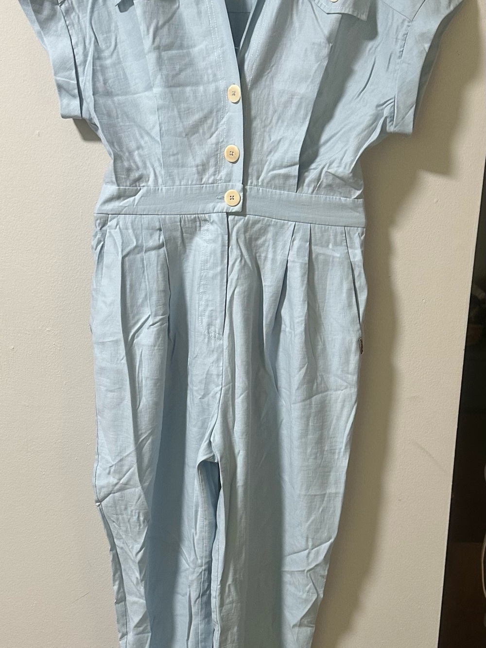 Exquise Womens Short Sleeve Button Front Collared One-Piece
Jumpsuit